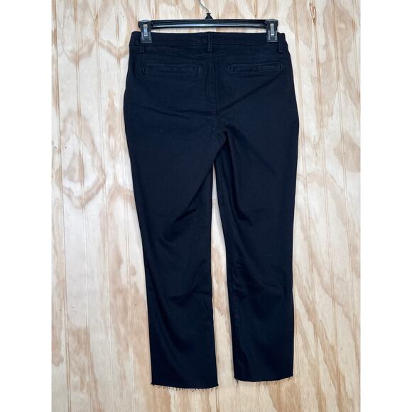 Frank & Eileen Black Stretch Crop Pants Size 4 Frayed Hem Quiet Luxury, - Picture 7 of 8